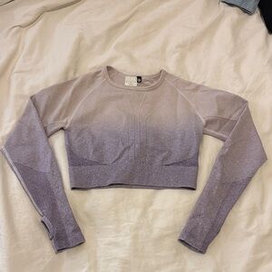 AYBL Purple Gradient Long Sleeve Crop Top
